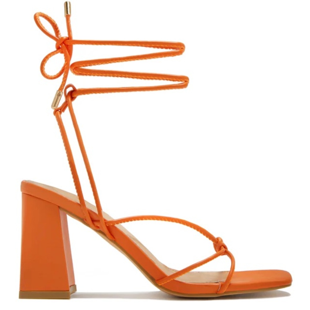 Lace Up Block Heels